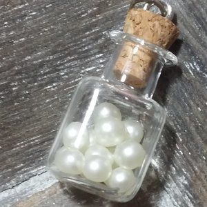 Upcycled Eclectic Vintage Seed Pearls in Glass Via